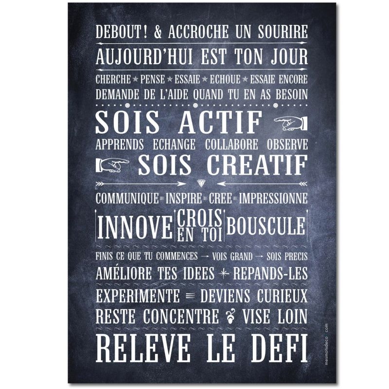 Carte Relève le Défi (15 x 21 cm) Mes Mots Déco
