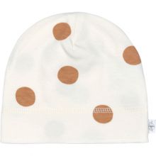 Bonnet en coton bio Big Dots blanc cassé (0-2 mois)  par Lässig 