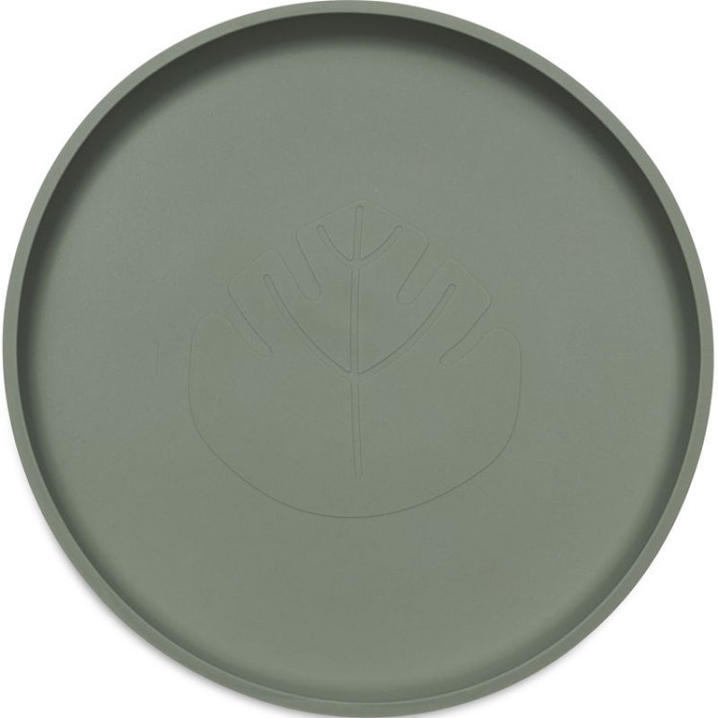 Assiette plate en silicone à ventouse Ash Green Jollein