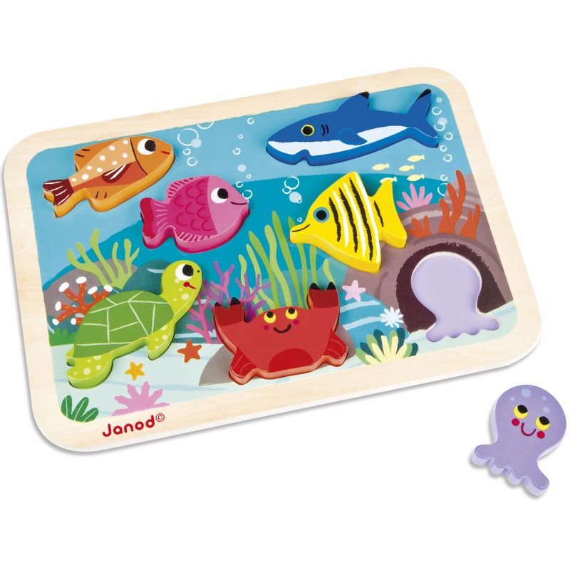 Puzzle à encastrement Chunky Marin (7 pièces) Janod