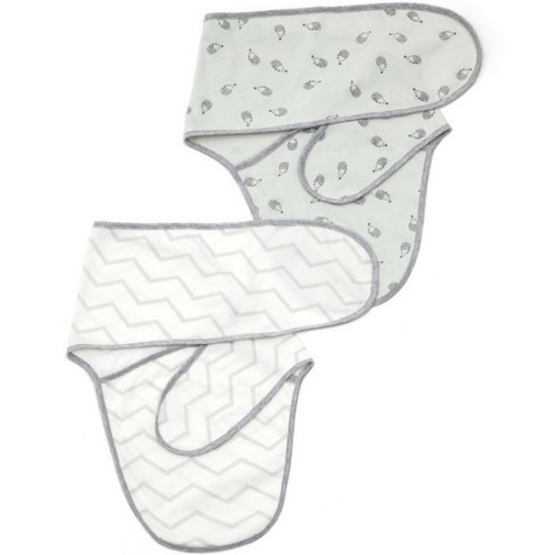 Lot de 2 couvertures d'emmaillotage aqua hérisson Mamas and Papas