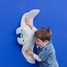 Peluche géante Mantalou la raie manta et son bébé menthe (67 cm)