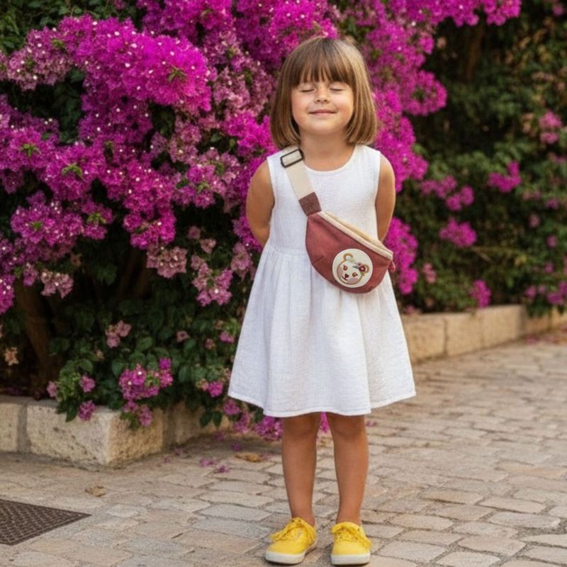 Sac banane enfant Tchikis 3 Mme Ours (personnalisable) L'oiseau bateau Ambiance 2