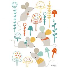 Stickers Souris Woodland by Lizzie Mackay (29,7 x 42 cm)