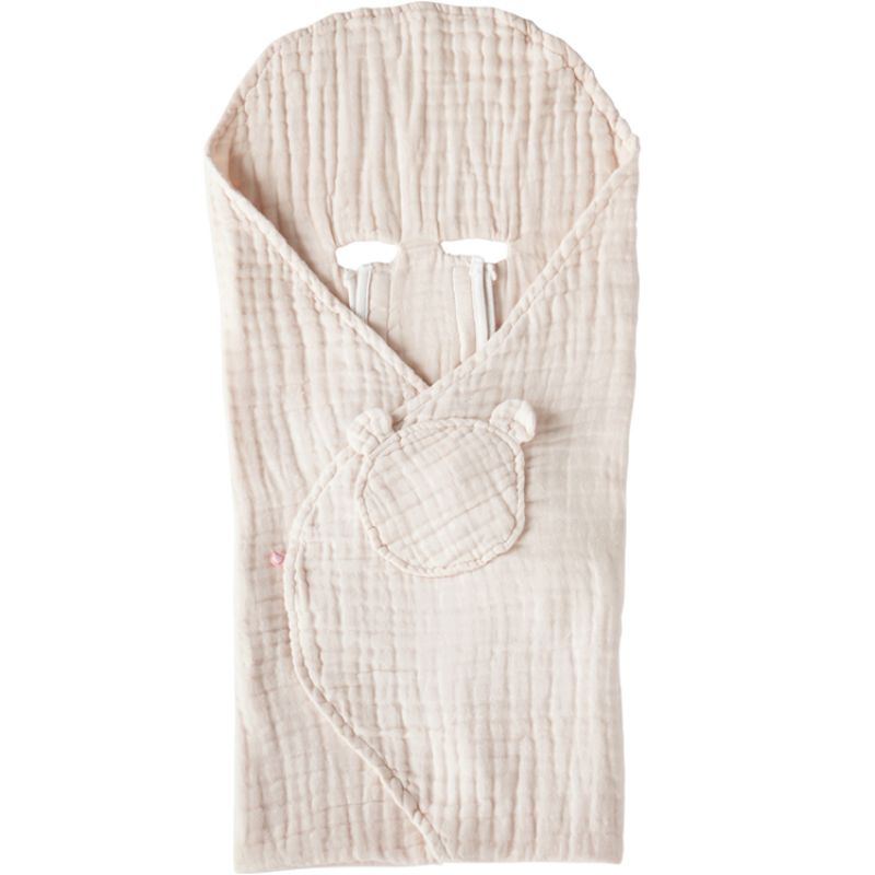 Couverture nomade en mousseline de coton rose clair (120 x 100 cm) Noukie's