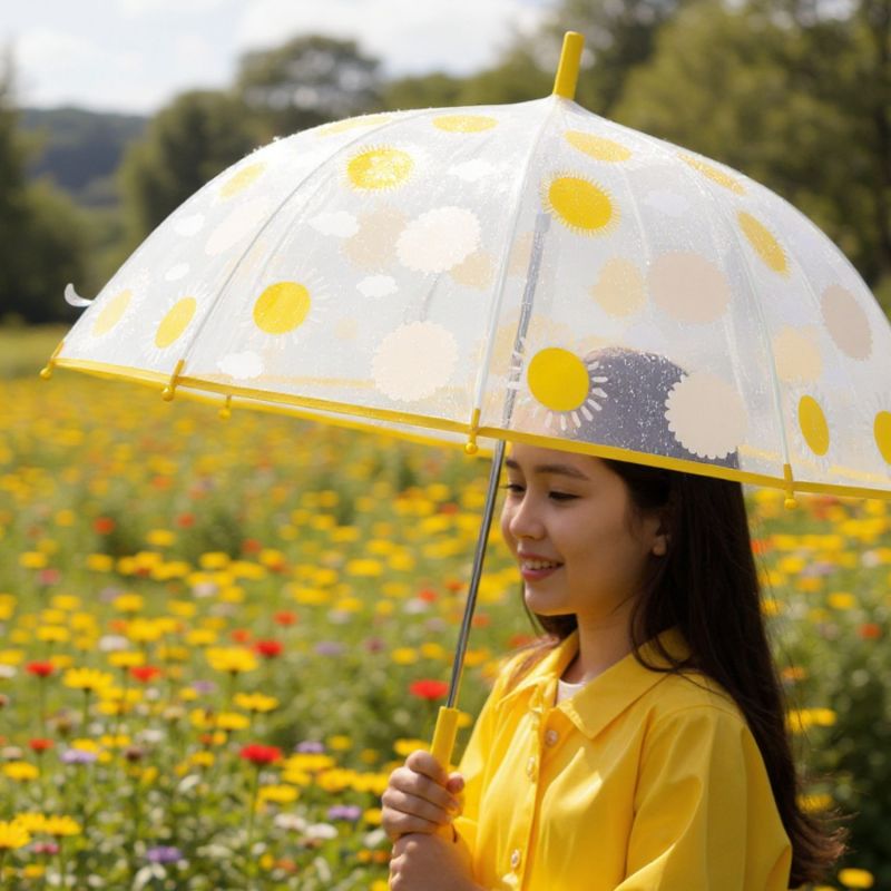 Parapluie cloche transparent Soleils en ciel (68 cm) Little L Ambiance 2