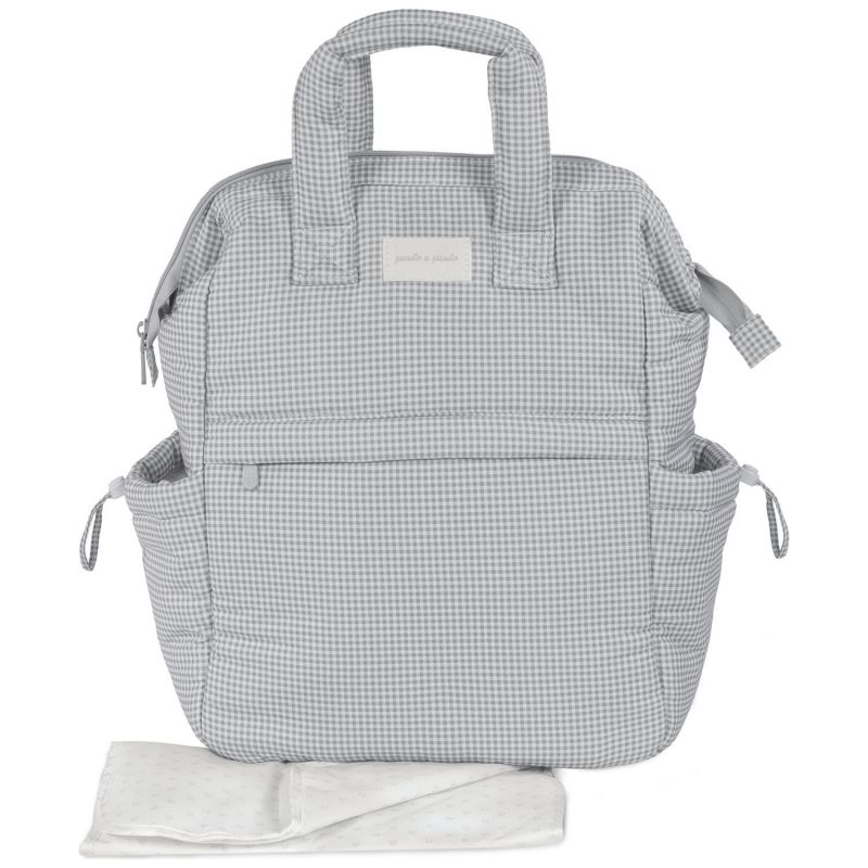 Sac à dos à langer Little Bloom Vichy Gris Pasito a pasito Produit 1