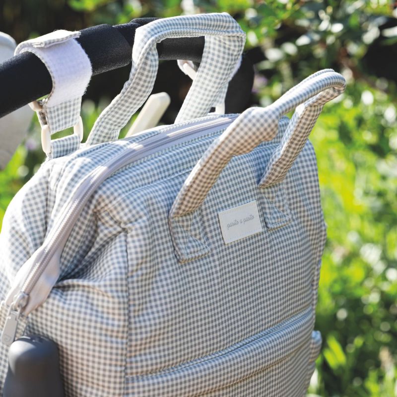 Sac à dos à langer Little Bloom Vichy Gris Pasito a pasito Ambiance 9