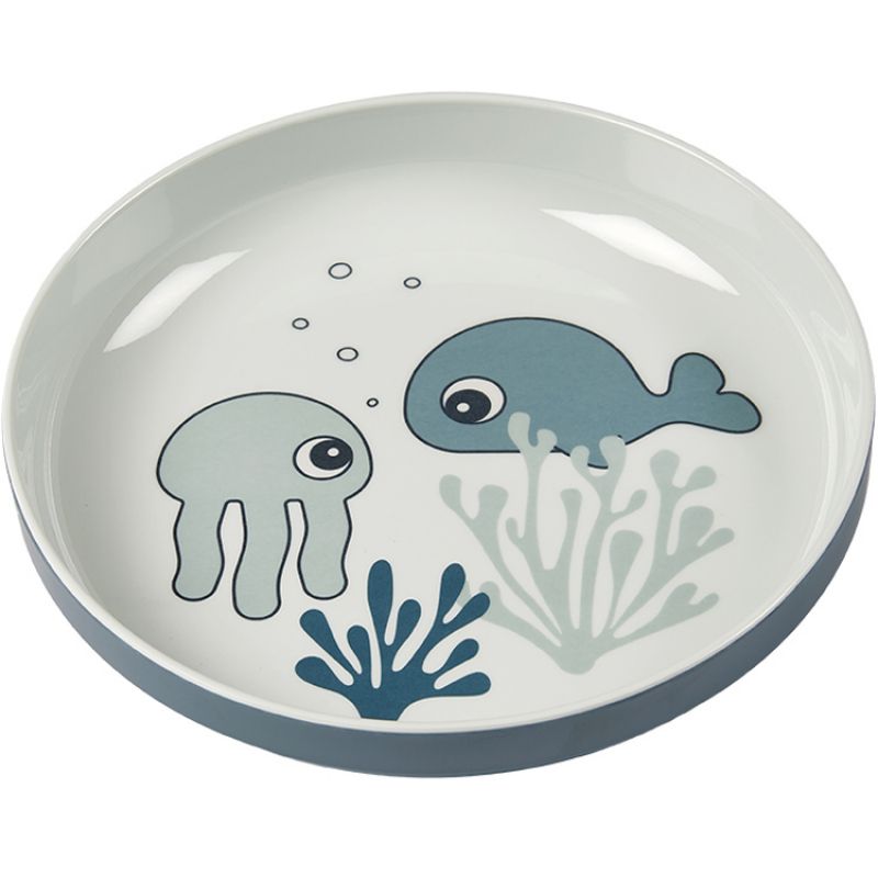Assiette Yummy Sea Friends bleu Done by Deer