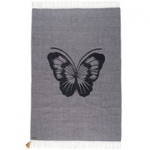 Tapis rectangulaire Gypsy papillon gris (100 x 150 cm)  par Varanassi