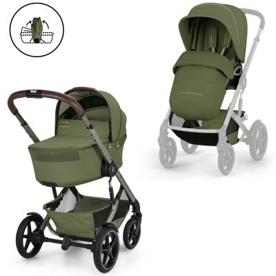 Poussette tout-terrain Talos S 2026 avec nacelle pliable Moss Green Cybex