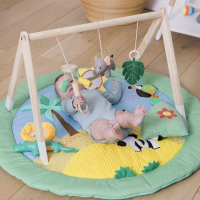 Giantex portique d'eveil, arche de jeux pour bébé en bois avec