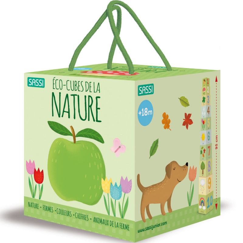 Livre et cubes empilables Eco-cubes de la nature Sassi Junior