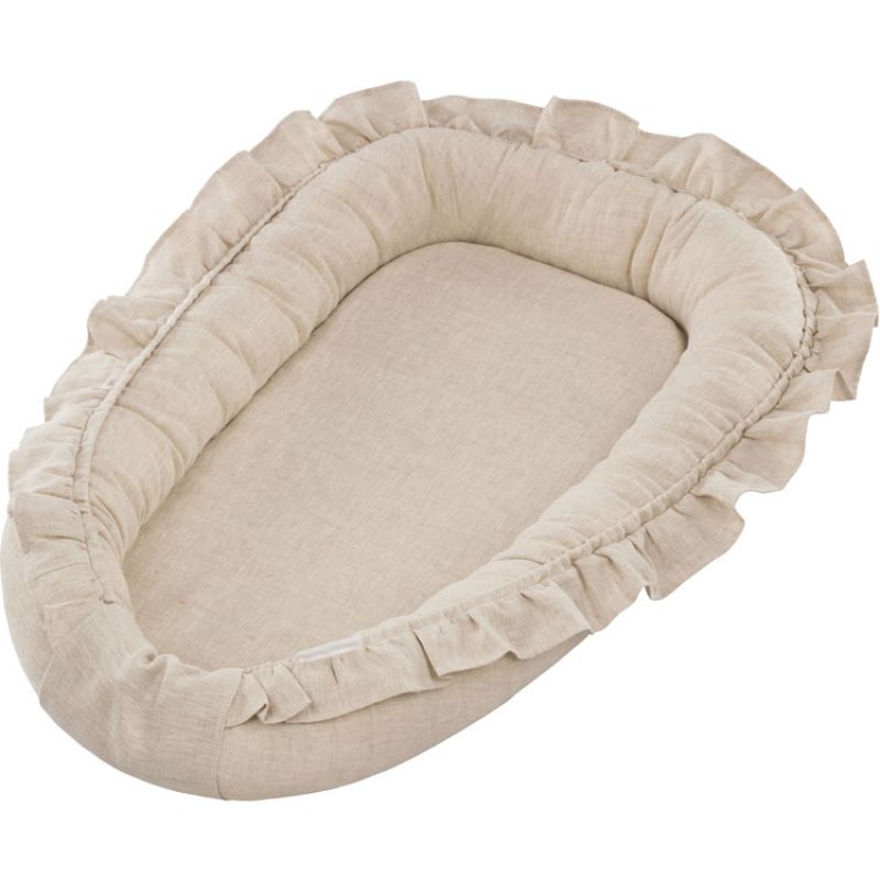 Réducteur de lit à volants gris Pure nature Cotton&Sweets