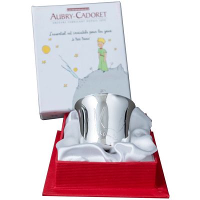 Coquetier Le Petit Prince renard personnalisable (métal argenté)  par Aubry-Cadoret