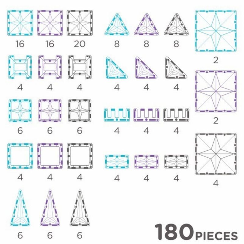Mega kit de construction magnétique Ice Crystal (180 pièces) Cleverclixx Produit 9