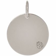 Médaille de naissance Petite Coccinelle 15 mm (or blanc 750°)  par Je t'Ador