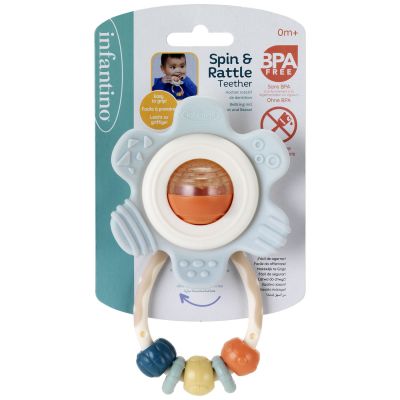 Hochet et anneau de dentition fleur pastel