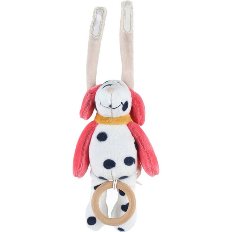 Doudou musical à suspendre Zoé veloudoux Amy & Zoé chien rose (22 cm) Noukie's