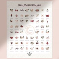 Affiche Mes Premières Fois Souris Poudre maman et papa (40 x 50 cm) - Les Petites Dates