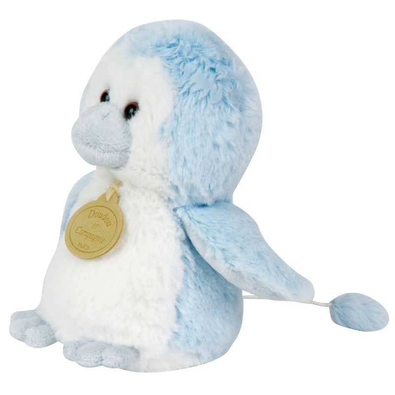 Peluche musical pingouin bleu (15 cm) Doudou et Compagnie