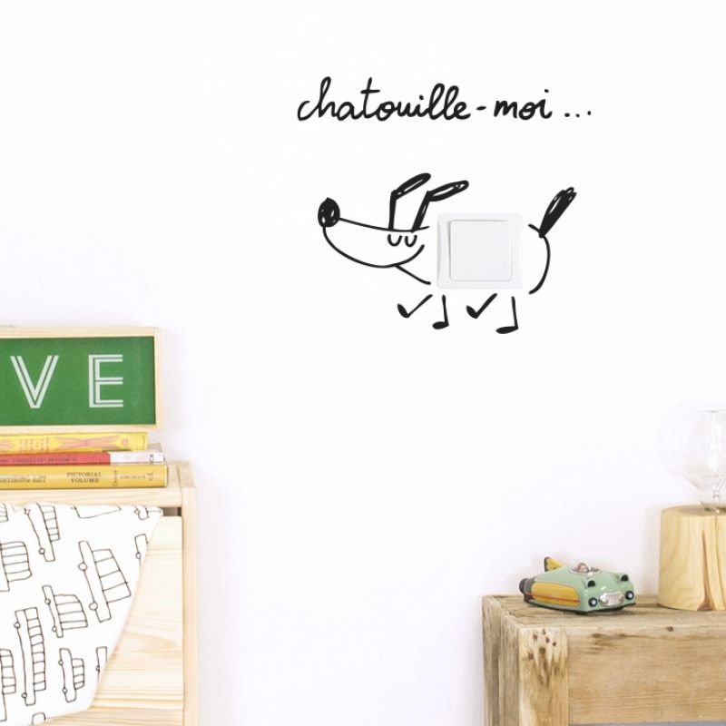 Stickers muraux pour interrupteur Chatouille-moi Chispum