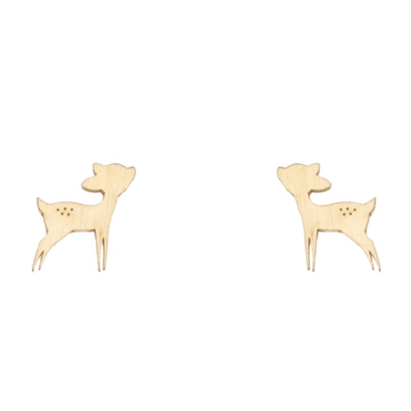 Boucles d'oreilles Nature Bambi (vermeil doré) Coquine