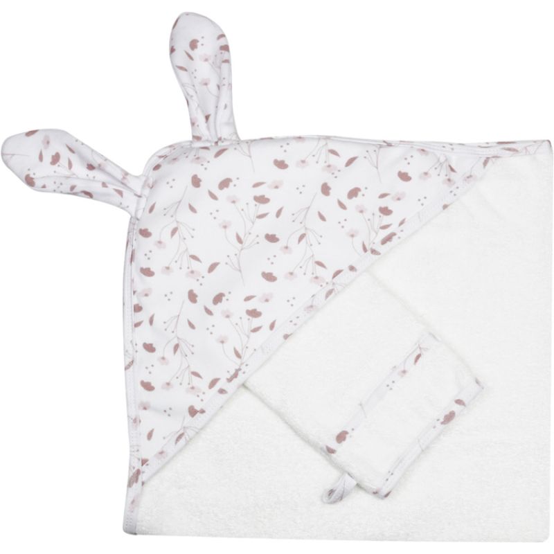 Cape de bain + gant Rose et Lili (70 x 70 cm) Trois Kilos Sept