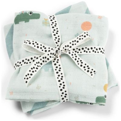 Lot de 2 langes Celebration Bleu (65x65 cm)