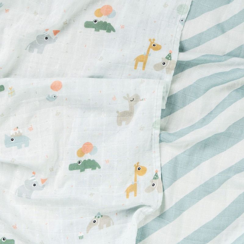 Lot de 2 langes Celebration Bleu (65x65 cm) Done by Deer Produit 3