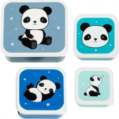 Lot de 4 boîtes à goûter Panda