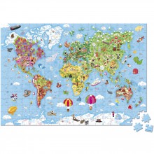 Puzzle géant Carte du monde (300 pièces)  par Janod 