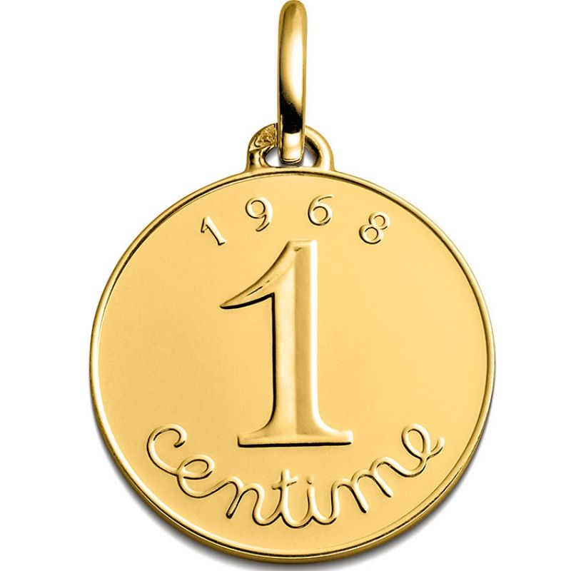 Médaille Centime épi 1968 (or jaune 750°) Monnaie de Paris