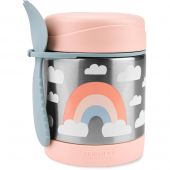 Thermos alimentaire avec fourchette arc-en-ciel