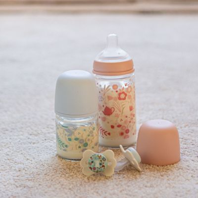 Biberon en verre tétine SXPro S Wonderland Bleu (120Ml)