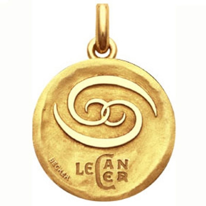 Médaille symbole Cancer (or jaune 750°) Becker