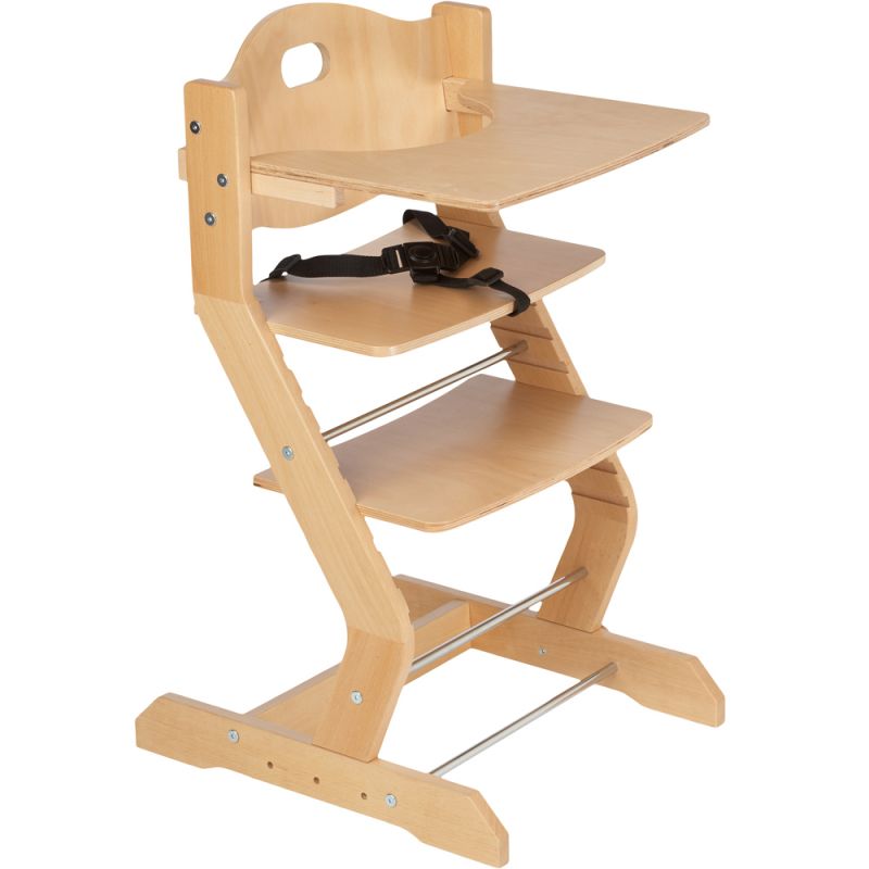 Chaise haute basic avec plateau Natural Tissi
