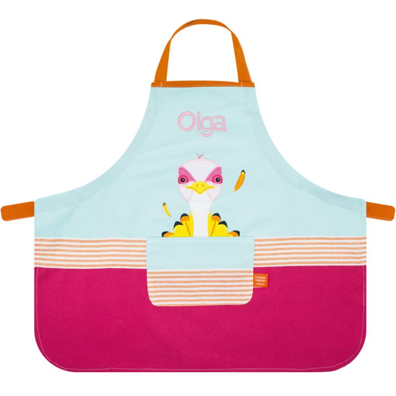 Tablier enfant autruche (personnalisable) L'oiseau bateau