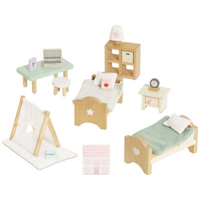 Chambre des enfants pour maison de poupée en bois FSC
