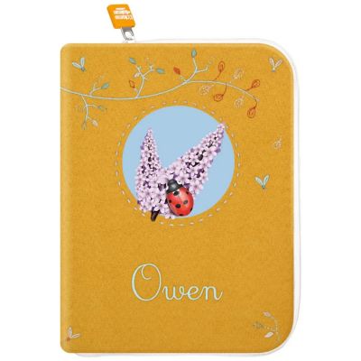 Protège carnet de santé Coccinelle Lilas (personnalisable)