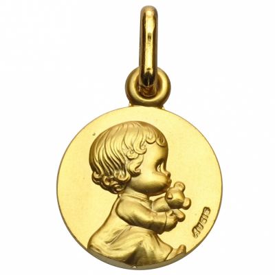 Médaille bébé au doudou Les Loupiots (or jaune 750°) A.Augis