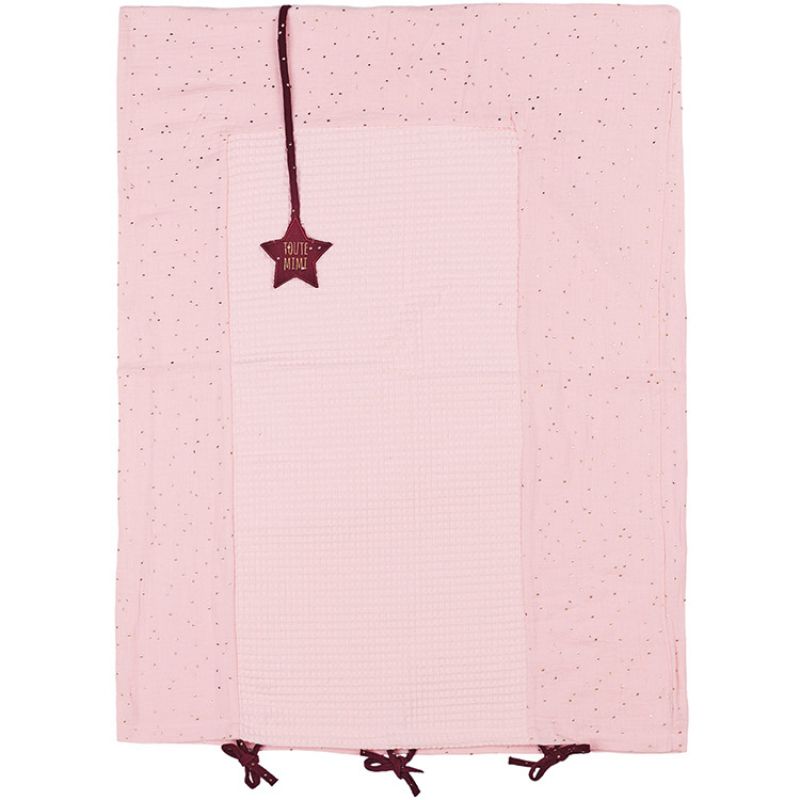 Housse de matelas à langer rose à pois dorés (60 x 80 cm) BB & Co