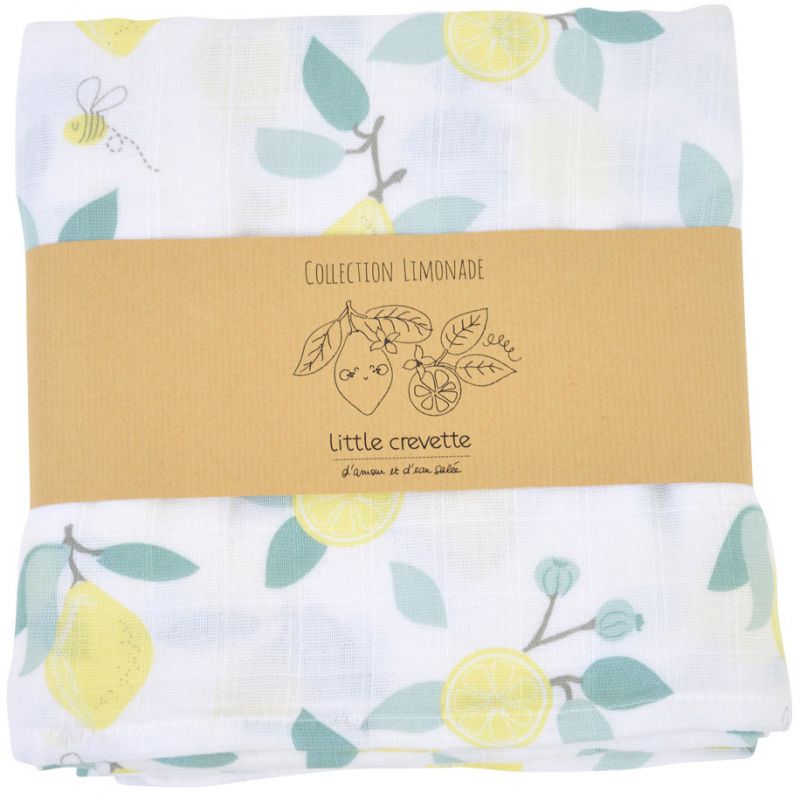 Maxi lange en coton bio Limonade (120 x 120 cm) Little Crevette