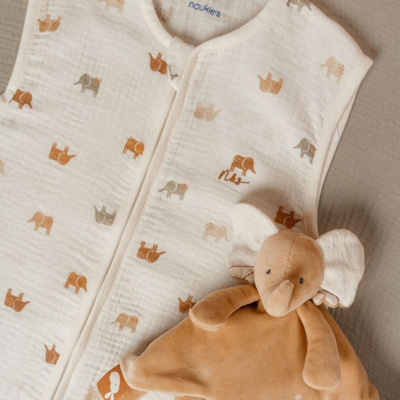 Gigoteuse légère en mousseline Eléphants (70 cm) Noukie's Produit 2