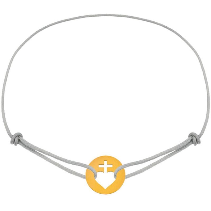 Mini bijou sacré-coeur sur cordon (or jaune 18 carats) Maison La Couronne