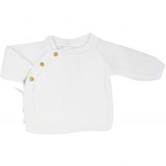 Brassière en tricot Blanche (0-1 mois) - Trois Kilos Sept