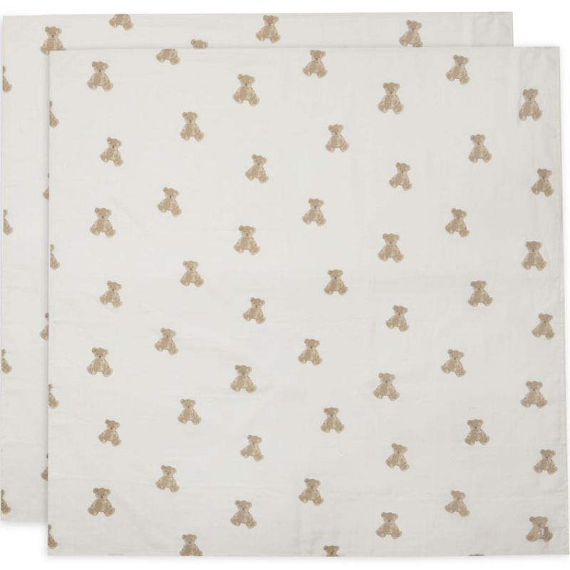 Lot de 2 maxi langes en coton ours Teddy Bear (115 x 115 cm) Jollein Produit 1 grande taille