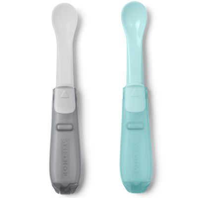 Lot de 2 cuillères de voyage pliables gris et bleu Skip Hop