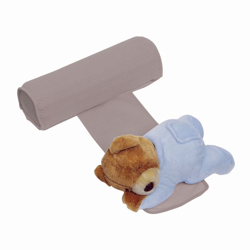 Cale bébé Teddycal taupe et peluche bleu ciel Red Castle
