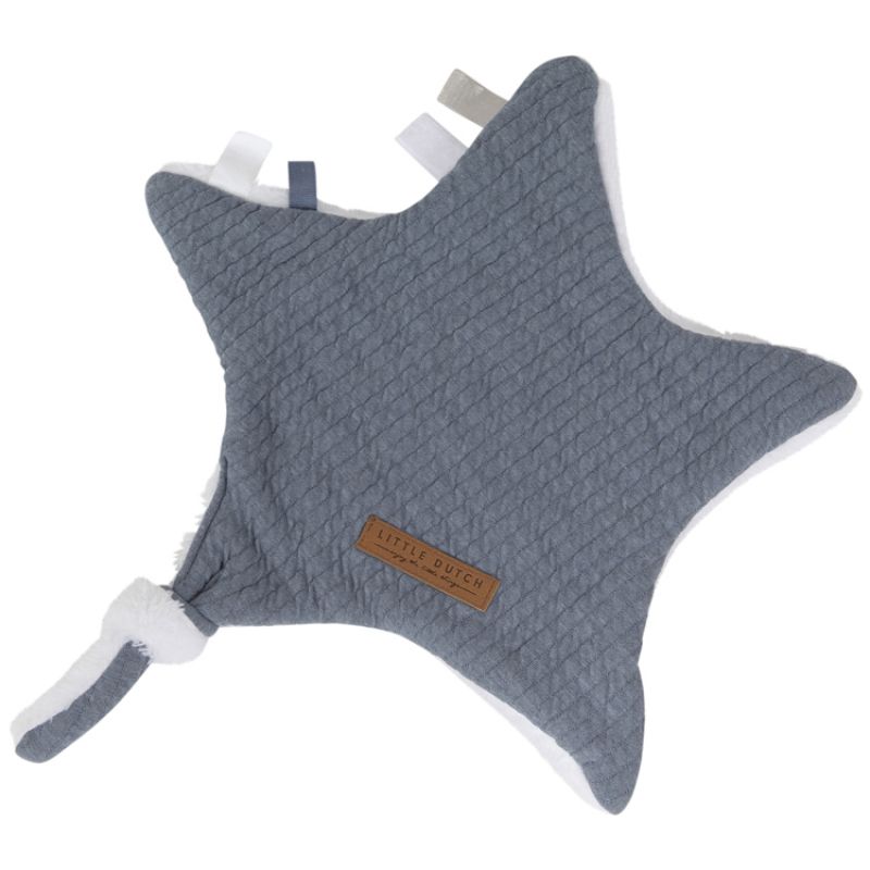 Doudou attache sucette Etoile Pure blue Little Dutch